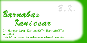 barnabas kanicsar business card